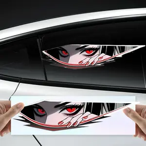2PCS/SET Scrike Sticker Anime Eye Laser Electric Vehicle Motorcycle Protective Cover 2D Car Sticker Mountain Bike Tablet Comic Style Decorative Sticker Car Decal