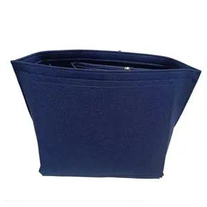 Felt Inner Bag Large Capacity Cosmetic Organizer Bag Thickened Dumpling Shaped Liner Pouch Minimalist Soft Felt Storage Bag Multi Compartment Design Portable Makeup Arrangement Handbag For Daily Commute Travel And Daily Beauty Supplies Storage