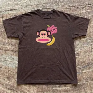 Cute Pink Punk Monkey Graphic T-Shirt with Banana, paul frankk tee, cute cartoon tshirt, Trendy Streetwear Tee for Fun Everyday Style, crewneck, unisex shirt, gift for him for her