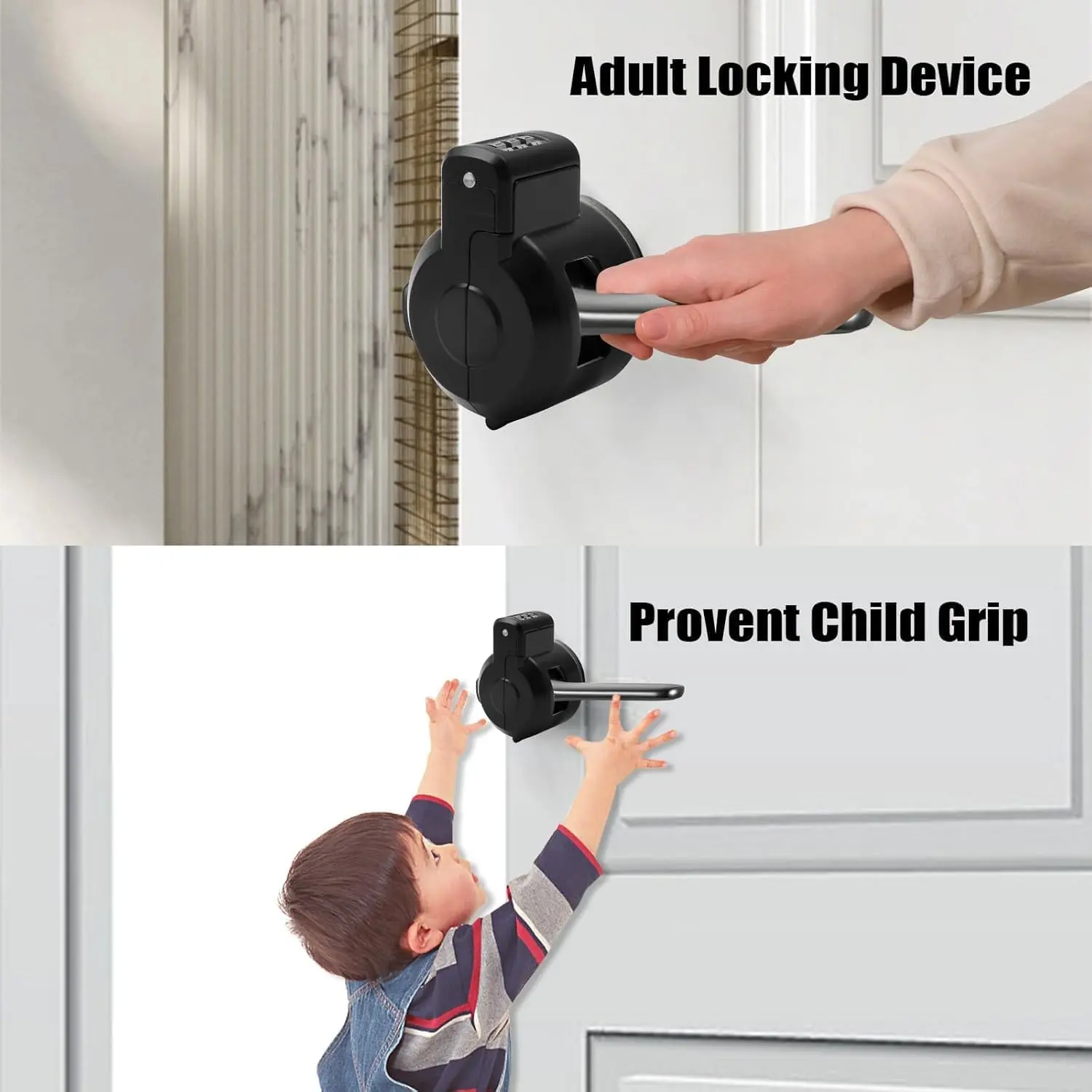 Door Handle Lockout Device Cover With Code – Disable Keyhole Access – Lockable Lever Guard