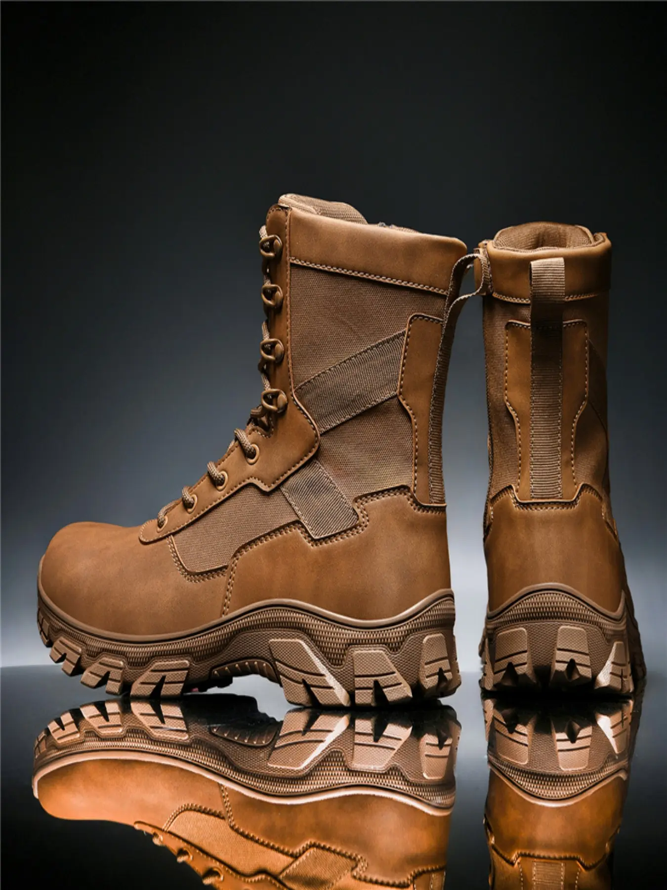 Men's Versatile Casual Fashion Ultra-Light High-Top Tactical Military Boots, Anti-Slip Wear-Resistant Breathable Combat Shoes