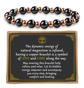 Copper Bracelet for Women, Copper Magnetic Bracelets for Men Copper Bracelets with 3800 Gauss Magnets, Hematite Bracelet Men Arthritis Relief & Health Jewelry for Mom Wife as Christmas Gifts Ideas