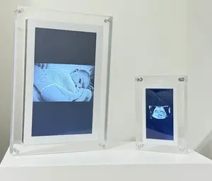 5 inches Digital Frame for Wedding & Baby Milestone Photos - Sleek Design, Easy Interface, Perfect Gift for Expecting Couples, they can easily display and rotate ultrasound photos and pregnancy milestone of their growing family.