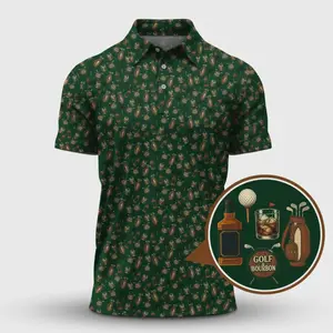 Retro Style 2026 Golf Bourbon Graphic Polo Shirt, All Over Print Polo Championship, Men’s Fan Gift Top