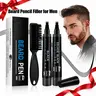 Men's Beard Pencil Filler- Male Mustache Repair Shape Beard & Hairline Pen with Brush, Long-lasting Waterproof Beard Filler Kit, 4-Fork Filling, Holiday Gifts, Birthday Gift, Easy to use