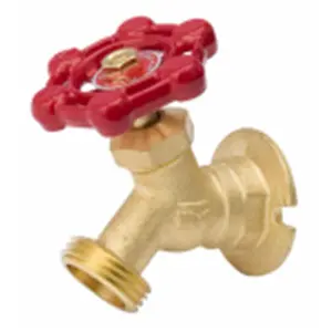 212 MAIN 0.75 in. Brass Finish Threaded Pipe Sillcock, Female Pipe Connection, Hose Threads, Notched Flange