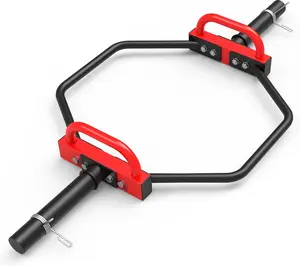 Hex Trap Bar 2-Inch Olympic Weightlifting Barbell 48.6" Deadlift Bar for Squats Shrugs Push-Ups 400Lbs Weight Capacity Suitable Home Gym Equipment Workouts for Beginners Women Men