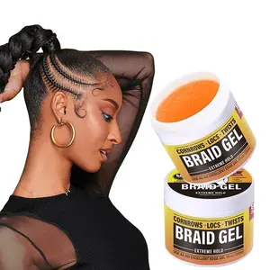 Fashionable Braid Styling Gel 120ML, Long-lasting Moisturizing Non-sticky Extreme Hold Braiding Hair Wax, Unisex for All Hair Types and Curls, Edge Control Haircare Gel, Strong Hold Gel