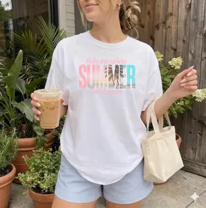 Take Me Where Summer Never Ends" Graphic Tee | Tropical Beach Vibes T-Shirt | Aesthetic Summer Vacation Top | Trendy Coastal Girl Streetwear | Oversized Vacation Essentials Shirt