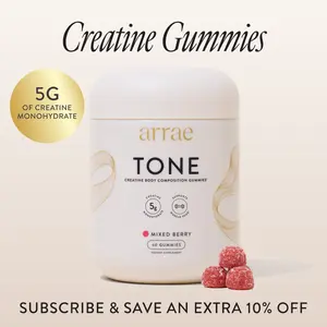 Arrae Mixed Berry Tone | Women’s Creatine Monohydrate Gummies | Gut-Friendly Formula | Mixed Berry Flavor | 15-Day Supply Healthcare Dietary Supplement Edible