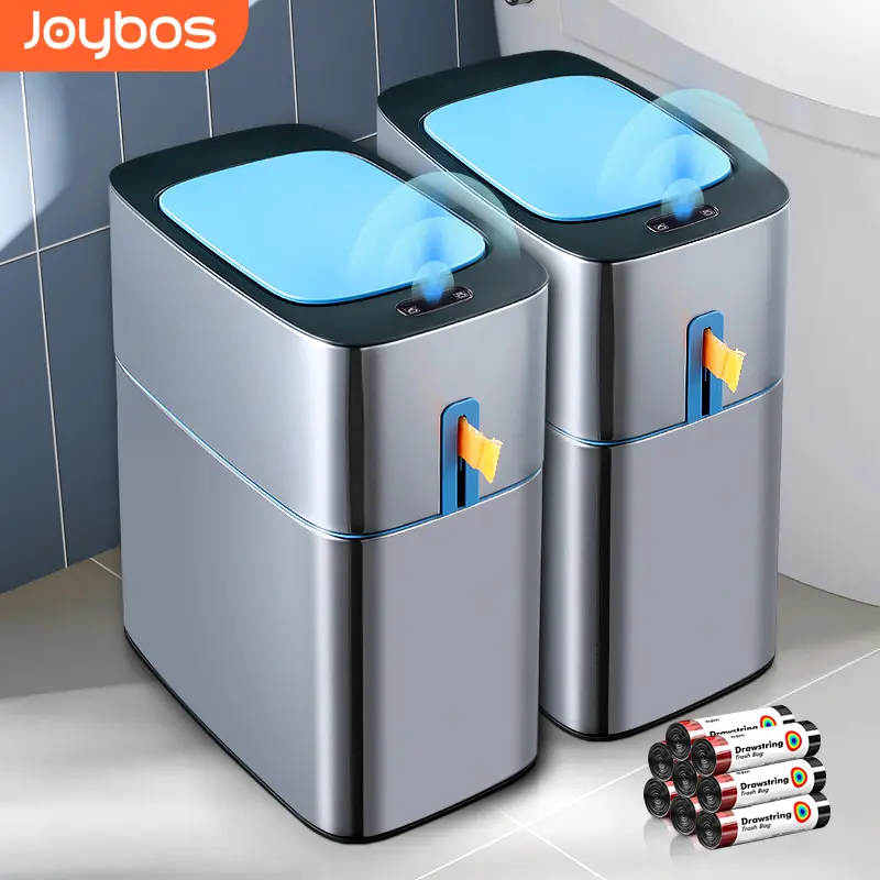 Joybos Touchless Bathroom Trash Can(Without battery), Narrow Metal Automatic Privacy Garbage Can for Bedroom, Office, Toilet.Stainless Steel Dog-Proof Trash Bin campingessentials