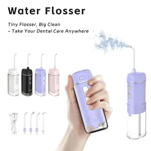 Water Flosser, TIKTOK SHOP Travel Water Teeth Picks, Cordless Mini Water Cleaner Picks with Telescopic Water Tank, IPX7 Waterproof Flossing Cleaning Picks, Brace & Sensitive Teeth Care, Black