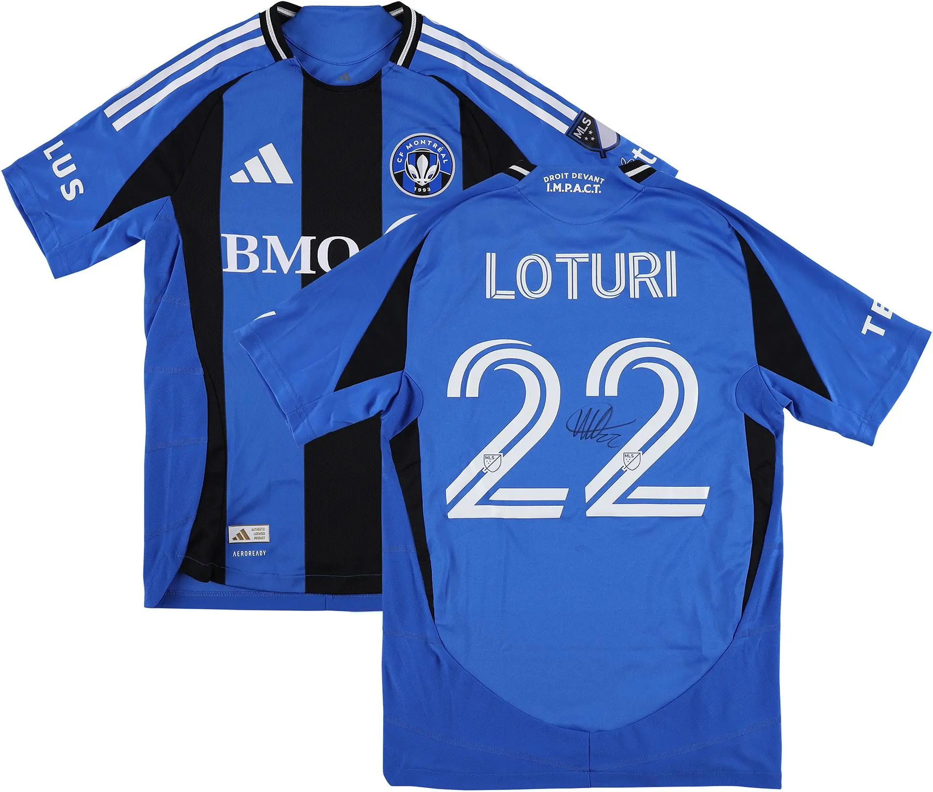 Victor Loturi CF Montreal Autographed Match-Used #22 Blue Jersey from the 2025 MLS Season - Size S - Fanatics Authentic Certified - NHL Memorabilia