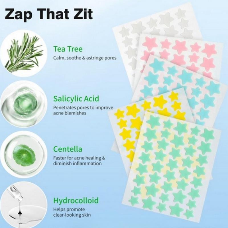 Pimple Patches for Face Hydrocolloid Acne Patches Star Zit Covers Spot Stickers Mild and non-irritating Patches 3 Sizes (10mm,12mm&14mm)