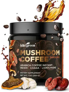 The Mushroom Coffee by Kiki Green Premium Coffee Extract with Reishi, Chaga, and Lion's Mane for better Focus, Energy, Digestion and Immunity Beverage