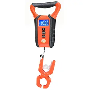Fish Scale Floating  Digital Fishing Scale with Lip Grip, Replaceable Hook, LCD Display, 110lb Capacity, Auto Hold, Multiple Units(LB/OZ/KG), Included Measuring Tape - Ideal for Anglers