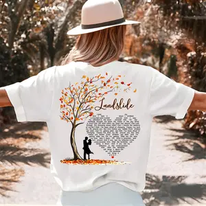 Landslide Song Lyrics Tree and Couple Silhouette Shirt – Vintage Inspired Autumn Leaves Design – Best Gift for Stevie Nicks Fan/Fleetwood Mac, Tshirt, Sweatshirt, Hoodie, Rock 70s 80s