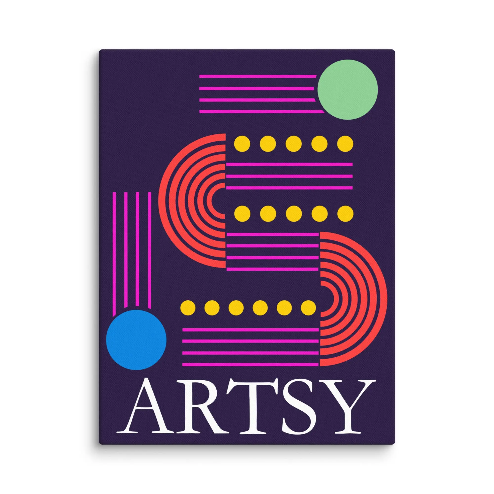 Modular Motion 12x16 Canvas - Dark Edition- Artsy Design with Geometric Patterns