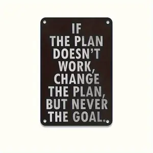 1pc, Inspirational Inspirational Quotes, If The Plan Doesn'T Work, You Keep Going Until You Succeed, Metal Posters for Indoor Or Outdoor Wall Decoration, Room Decoration, Home Decoration, Art Printing, Gifts, Tinplate Metal Painti