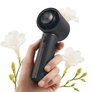 JISULIFE Pro1 Mini Portable Fan with Magnetic Aroma Pad, PU Leather Design,  100-Speed Turbo Portable Fan with 30H Cooling for Concerts, Travel & Fashion Lovers, Fan Portable