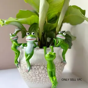 Home Garden Decorative Frog Resin Craft, Creative and Cute Personality, Portable Bonsai Decoration Hanging Ornament