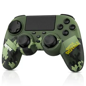 Tactical Camouflage Wireless Controller for PS4 — Supports Turbo Function, Dual Vibration, 6-Axis Motion Control, and Touchpad; Compatible with PS4 / PS4 Slim / Pro and PC.