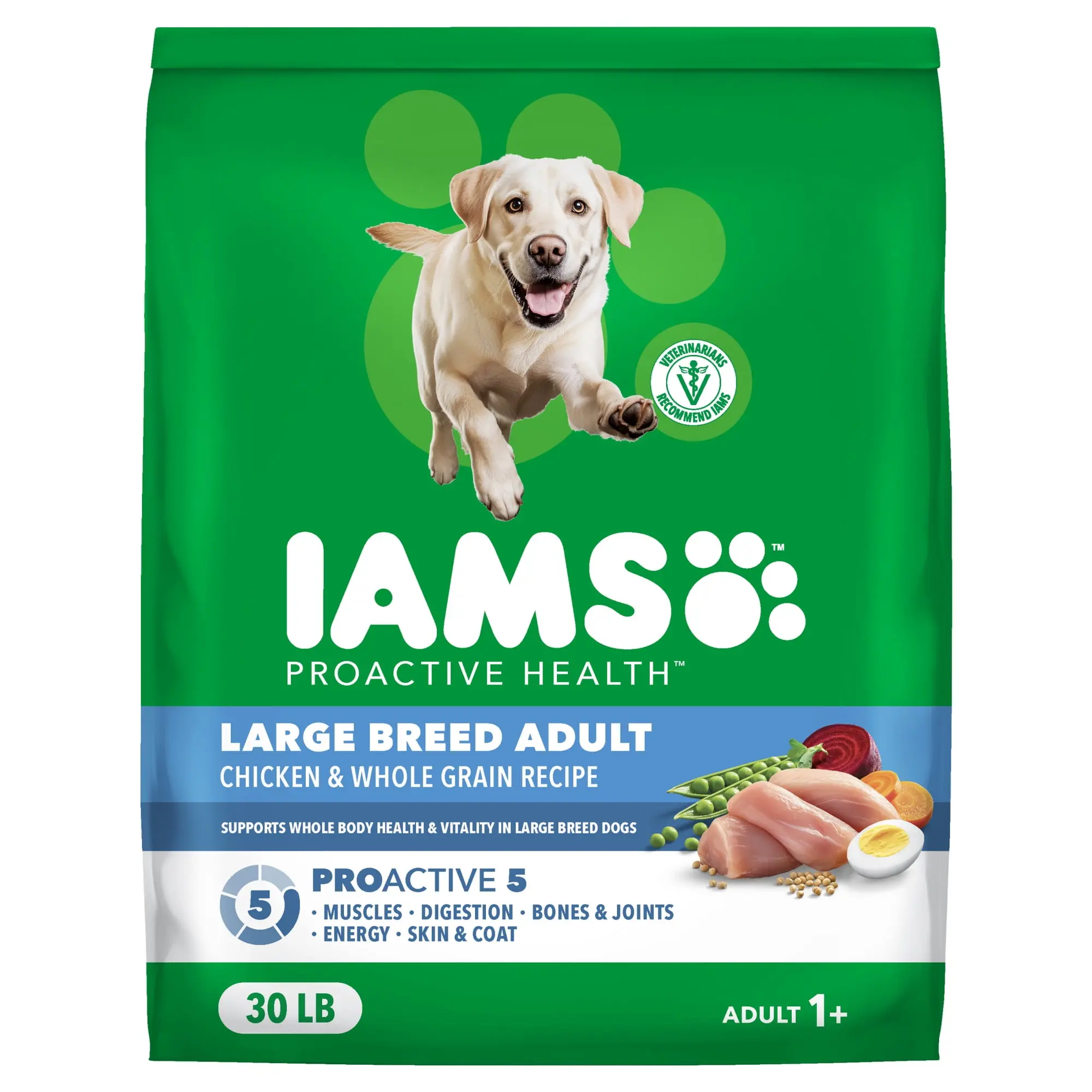 IAMS Proactive Health Large Breed Dry Dog Food, Premium Adult Dog Food, 30 lb. Bag