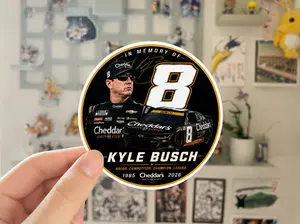 Kyle Busch Sticker, Kyle Busch Number 8 Tribute Commemorative Vinyl Sticker