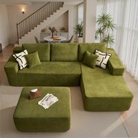 Green Cloud Velvet Right Chaise