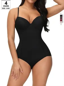 Women's Shapewear Bodysuit with Padded Cups, Three-Ranked Waist Design, Fashion Lace Tight-Fitting, Enhances Body Curve, Elastic Fabric, Womenswear