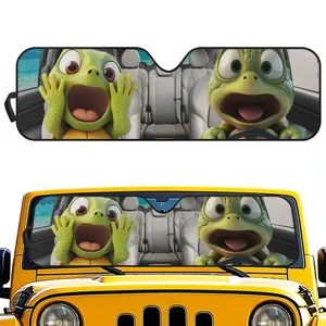 Windshield Sun Shade Jeep Wrangler Accessories for JL JK JLU Gladiator, Front Window Sunshade UV Protection Heat Insulation, Foldable Auto Sun Visor Keeps Car Cool in Summer