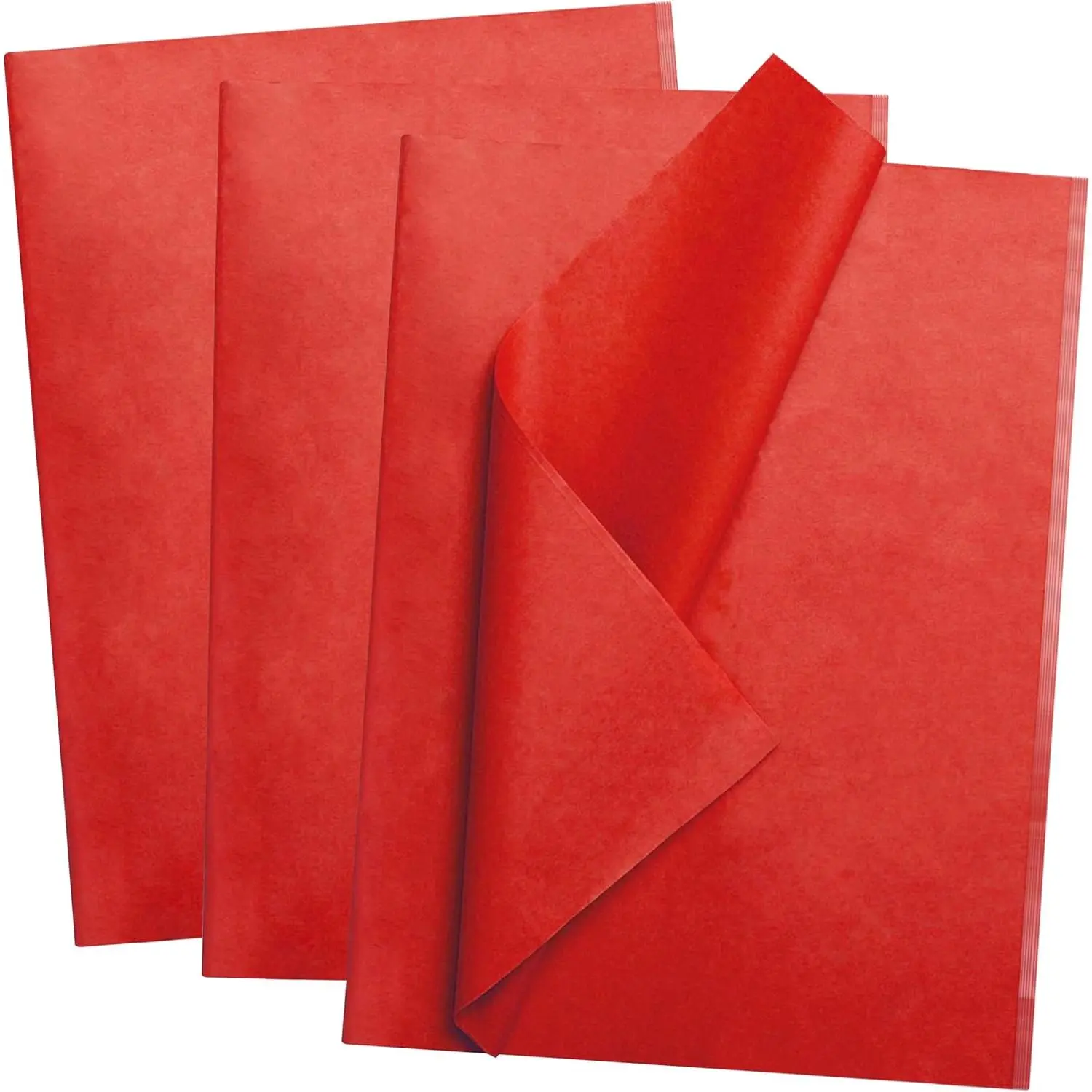 Soft 20x14 Inches Red Tissue Paper Bulk (125 Sheets) - Office Stationery Gift Wrapping Supplies for Easter, Weddings, Handicrafts, Party Favor Decorations