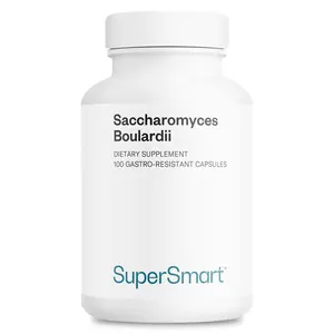 Supersmart - Saccharomyces Boulardii 20 Billion CFU per Day (High Strength) - Probiotic Supplement | Non-GMO & Gluten Free - 100 Delayed Release Capsules