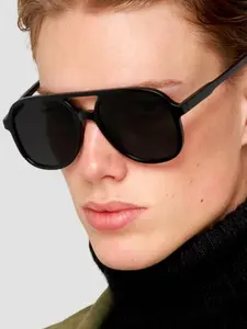 Men's Casual Acrylic Aviator Sunglasses, Stylish UV Protection Shades for Vacation Outdoor Travel Parties, All-Season Fashion Accessories