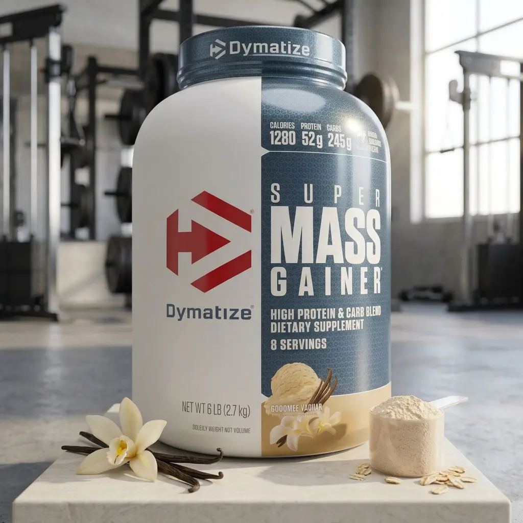 Dymatize Super Mass Gainer Protein Powder 6lb - Gourmet Vanilla 1280 Cal 52g Protein 10.7g BCAA Dietary Supplement