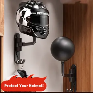 Wall Mounted Helmet Storage Rack, 1 Count Motorcycle Helmet Holder, F7 Helmet Display Rack, Home Organizer for Living Room Bedroom, Wall Hook, Wall Mounted Hanger