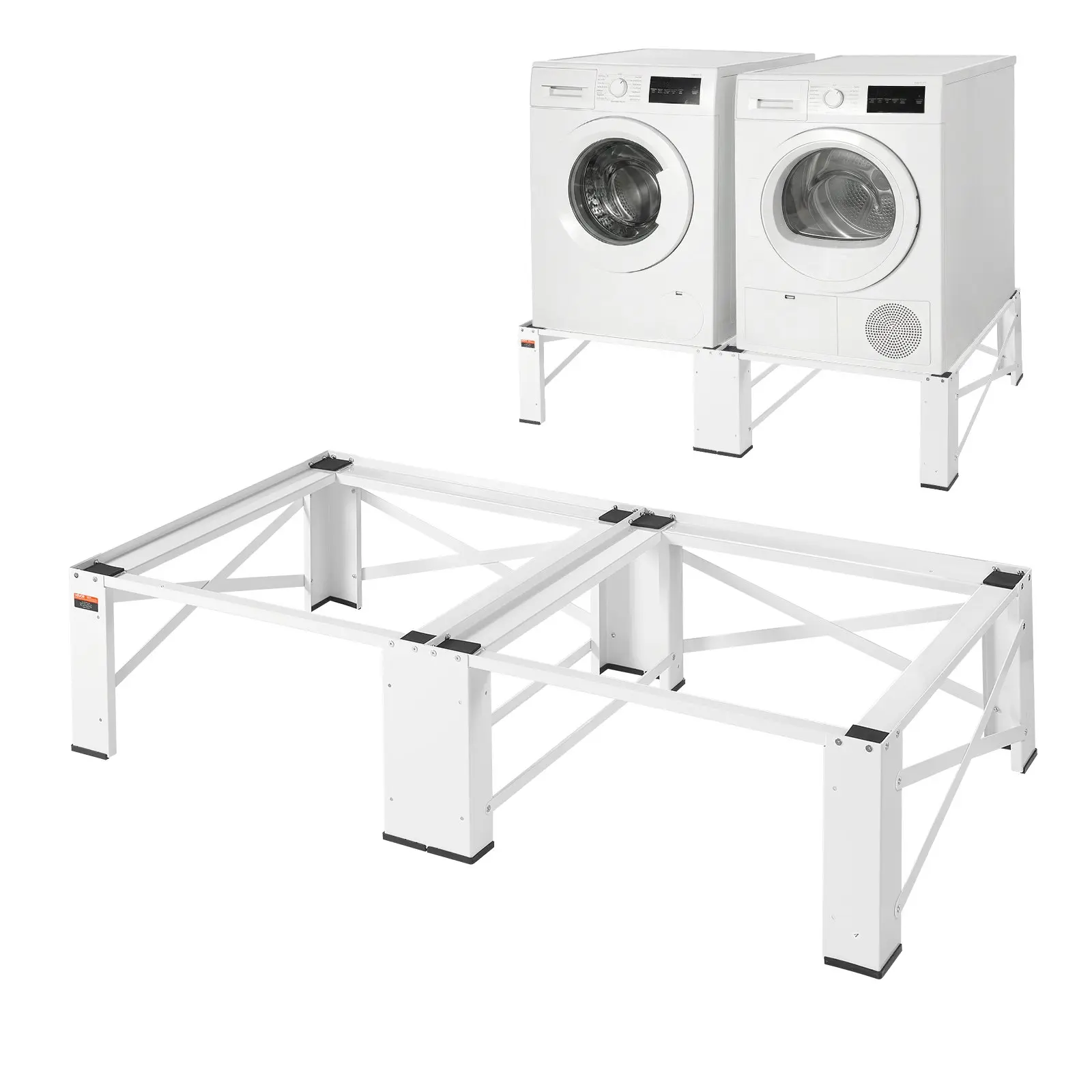 VEVOR Laundry Pedestal, 12 in Height, Washer and Dryer Pedestals with 700 lbs Weight Load Capacity, Non-Slip Feet, 28.3x 28.3 in Washing Machine Stand Universal Fit, White, 2 Pack
