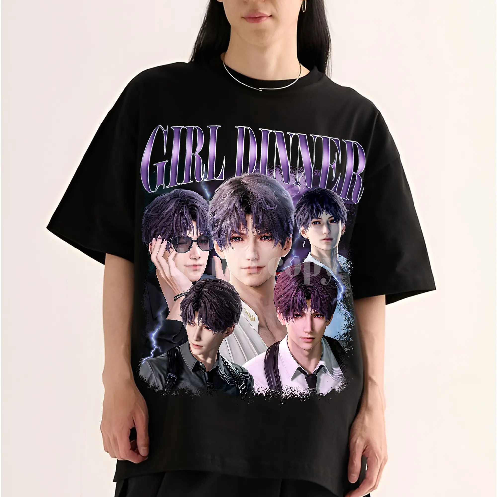 Rafayel Love And Deepspace Girl Dinner Retro T-Shirt Sweatshirt Hoodie Fabric Womenswear Tops Underwear