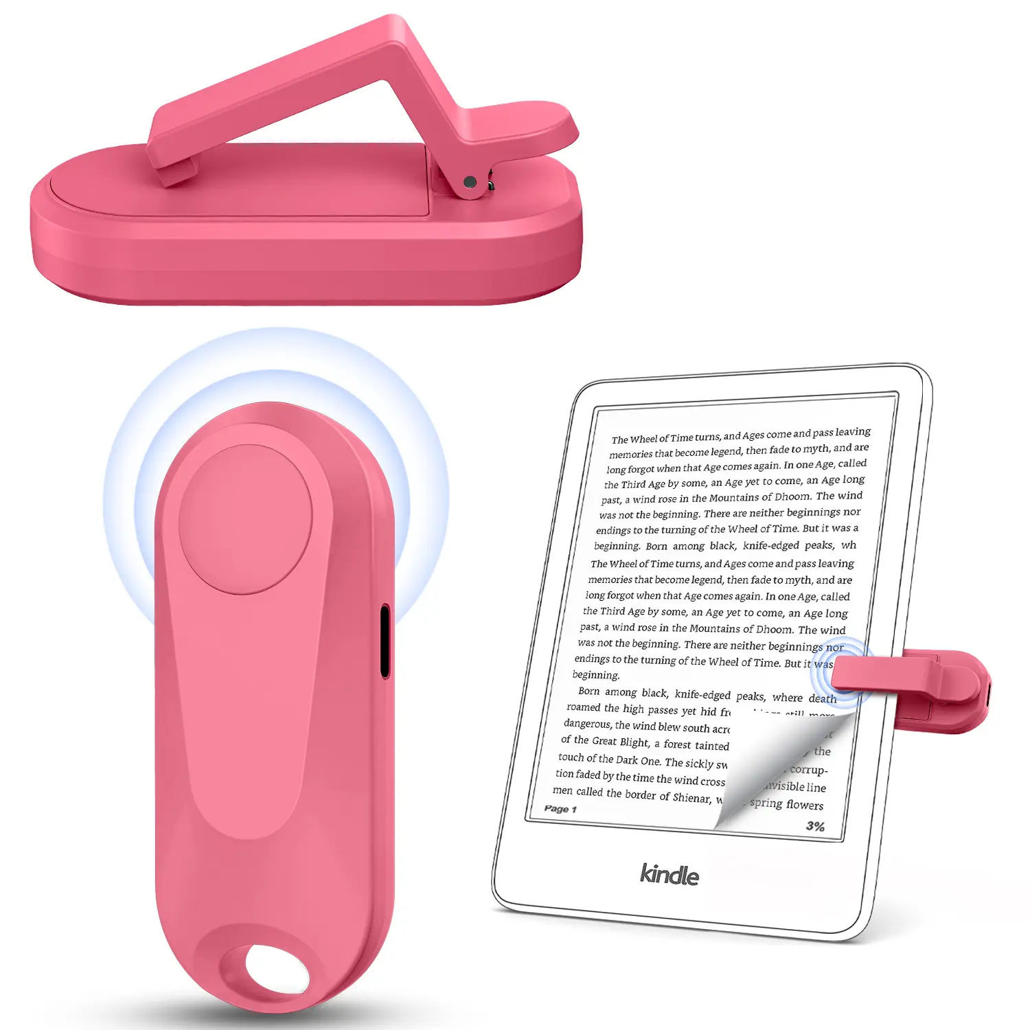 DATAFY Remote Control Page Turner for Kindle Paperwhite Oasis Kobo, Camera Shutter & Video Recording, eReaders Clicker for iPad Tablets Reading Novels with Wrist Strap Storage Bag, tiktokshopbacktoschool