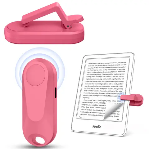 DATAFY Remote Control Page Turner for Kindle Paperwhite Oasis Kobo, Camera Shutter & Video Recording, eReaders Clicker for iPad Tablets Reading Novels with Wrist Strap Storage Bag,