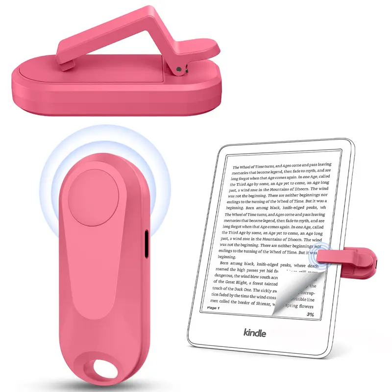 DATAFY Remote Control Page Turner for Kindle Paperwhite Oasis Kobo, Camera Shutter & Video Recording, eReaders Clicker for iPad Tablets Reading Novels with Wrist Strap Storage Bag,