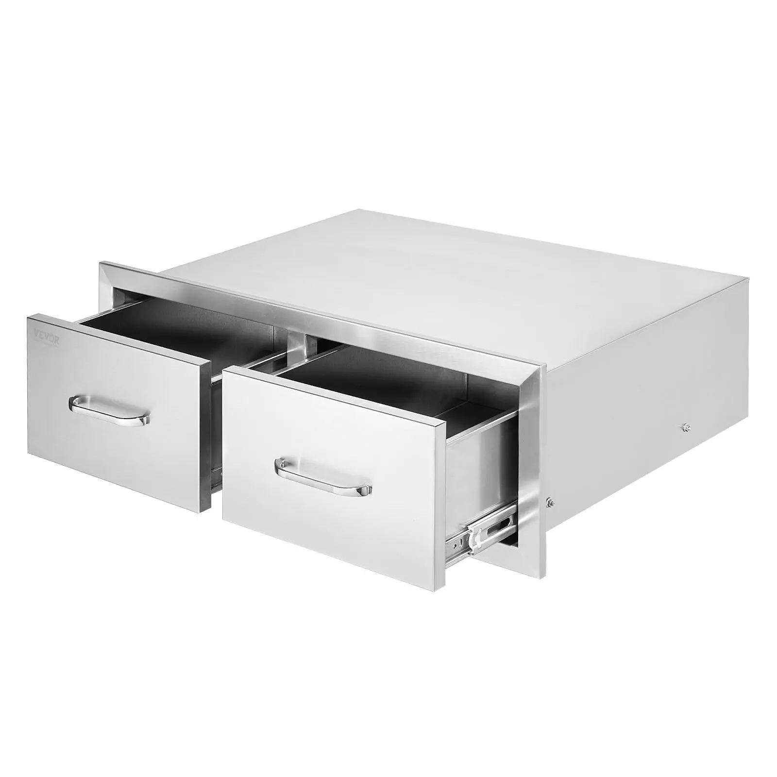【SummerFinds】VEVOR Outdoor Kitchen Drawers 30\" W x 10\" H x 20\" D,  Horizontal Double BBQ Access Drawers Stainless Steel with Handle, BBQ Island Drawers for Outdoor Kitchens or Patio Grill Station