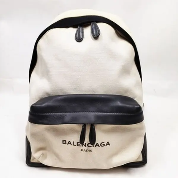 Pre-owned Other Backpack Balenciaga Bag White Canvas 12645405659/936215