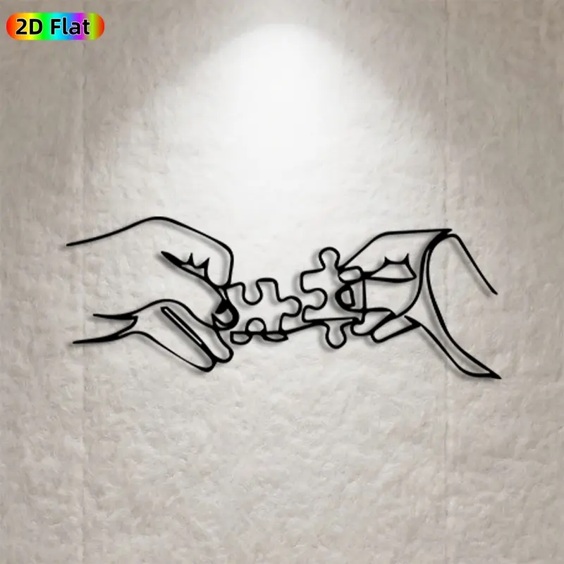 1pc Puzzle Piece Metal Wall Art, Collaborative Puzzle Statue Mural, Ideal Gift for New Year, Christmas, Home Decor Enthusiasts,  Wall Sculptures, Perfect for Living Room Wall & Garden Fence, Unique Home Decor for Art Enthusiasts