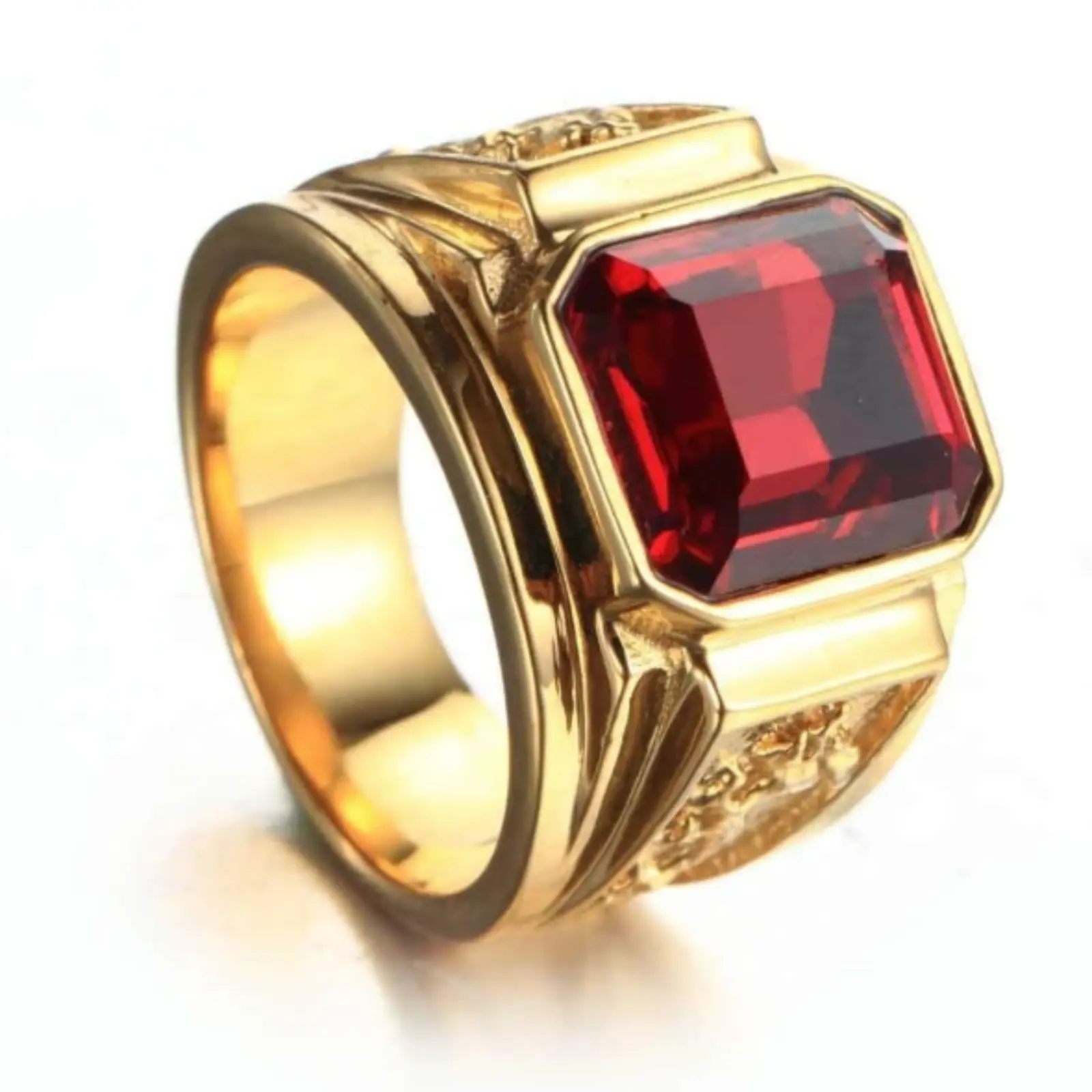 Classic large square Cubic Zirconia men's ring, available in for everyday wear or as a gift