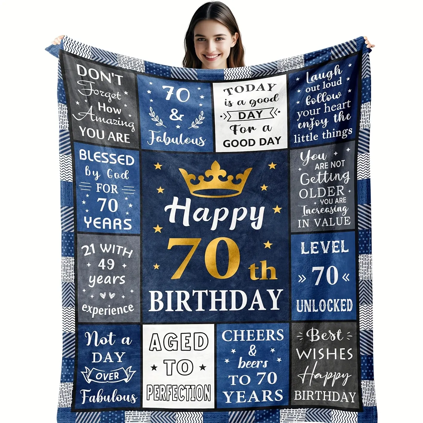 Men's 70th Birthday Gift Blanket, Soft Comfortable Flannel Throw, 1955 Men's Anniversary Present, Cozy Birthday Gift for Him