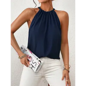 Firerie Solid Keyhole Back Halter Top