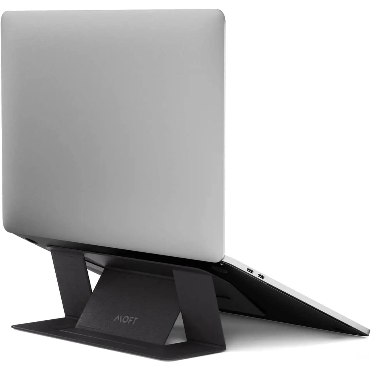 Laptop Stand for Desk, Adhesive Laptop Stand with 2 Adjustable Viewing Angles, Foldable and Portable Computer Stand Compatible with Macbook Air, Macbook Pro 11"-16", Black