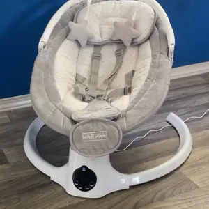 HARPPA Weddell Lite | Compact Electric Baby Swing with Music Speaker, Newborn Bouncer & Rocking Chair, Foldable Bassinet for Baby with Harness, 5 Adjustable Speeds