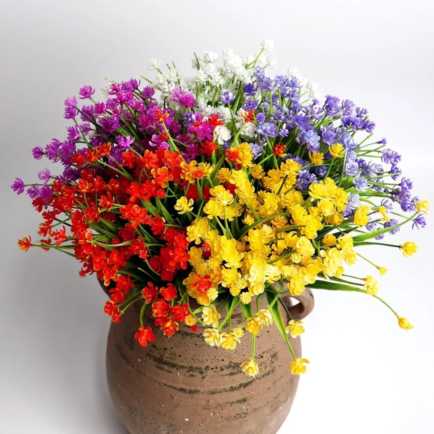40 Bundles Artificial Flowers Outdoor Fake Plants, UV Resistant No Fade Faux Plastic Greenery Shrubs for Hanging Planter Garden Porch Window Box Outside Decoration,Home Indoor Decor, Decorative flower bouquets front porch decor Ornaments